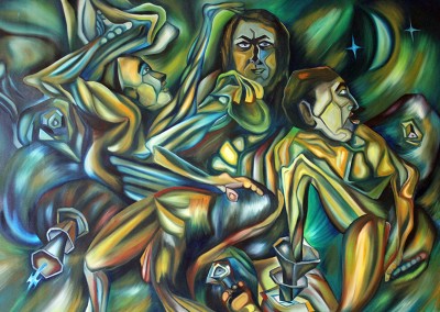 The Green nightmare (Guantanamo Bay, Cuba 1995) Oil/canvas 50″ x 39″