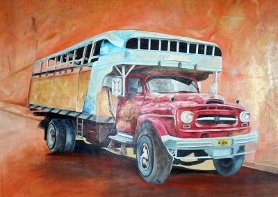 Old Truck (workshop Havana, Cuba) Oil/canvas 36″ x 54″