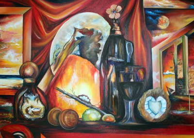 Still-life for a Santero Oil/canvas 48″ x 36″