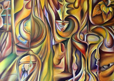 Confusion of still life in time Oil/canvas 36″ x 48″