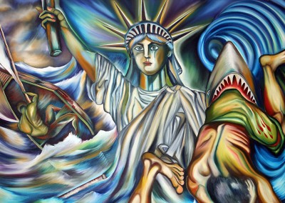 Liberty or Die (Guantanamo Bay, Cuba 1995 Oil/canvas 40″ x 48″