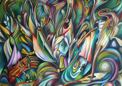 High Sea Jungle (Guantanamo Bay, Cuba 1995 Oil/canvas 49″ x 46″