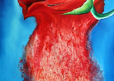 Disappearing rose. Oil / canvas 48” x 36”