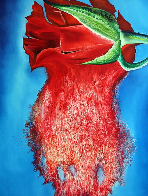 Disappearing rose. Oil / canvas 48” x 36”