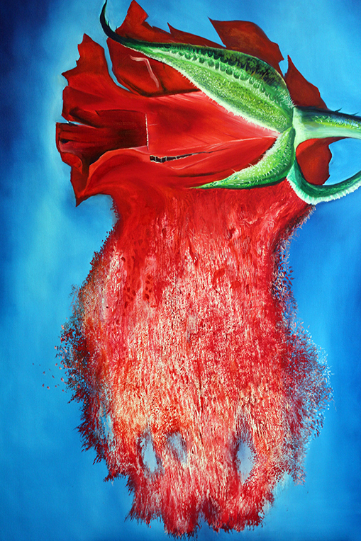 Disappearing rose. Oil / canvas 48” x 36”